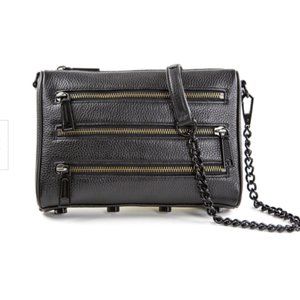 Rebecca Minkoff Black Mini 5 Zip Cross-body Bag With Gunmetal Hardware - NWOT